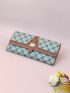 Colorblock Geometric Pattern Long Wallet