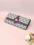 Colorblock Geometric Pattern Long Wallet