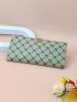 Colorblock Geometric Pattern Long Wallet