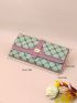 Colorblock Geometric Pattern Long Wallet