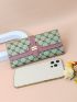 Colorblock Geometric Pattern Long Wallet
