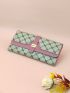 Colorblock Geometric Pattern Long Wallet
