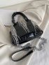 Mini Metallic Crocodile Embossed Rhinestone Decor Dome Bag