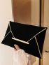 Contrast Binding Metal Decor Envelope Bag