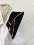 Contrast Binding Metal Decor Envelope Bag