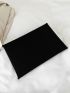 Contrast Binding Metal Decor Envelope Bag