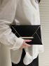 Contrast Binding Metal Decor Envelope Bag