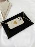 Contrast Binding Metal Decor Envelope Bag