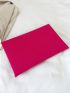 Neon Pink Snakeskin Embossed Metal Decor Envelope Bag