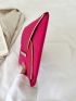 Neon Pink Snakeskin Embossed Metal Decor Envelope Bag
