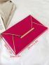 Neon Pink Snakeskin Embossed Metal Decor Envelope Bag