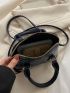 Mini Snakeskin Print Dome Bag Orange Fashionable Double Handle