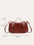 Double Buckle Decor Flap Square Bag