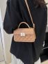 Quilted Detail Flap Square Bag