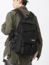 Men Letter Patch & Release Buckle Decor Functional Backpack