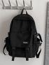 Men Letter Patch & Release Buckle Decor Functional Backpack