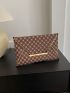 Geometric Pattern Contrast Binding Envelope Bag