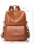 Litchi Embossed Multi Pocket Classic Backpack