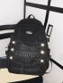 Men Letter Graphic Drawstring Design Laptop Backpack