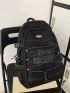 Men Letter Graphic Drawstring Design Laptop Backpack
