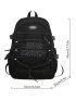 Men Letter Graphic Drawstring Design Laptop Backpack
