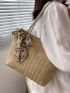 Twilly Scarf Decor Straw Bag