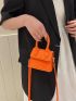 Mini Neon-yellow Crocodile Embossed Flap Square Bag