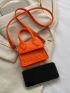 Mini Neon-yellow Crocodile Embossed Flap Square Bag