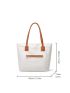 Two Tone Large Capacity Shoulder Tote Bag