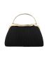 Metallic Rhinestone Decor Glitter Chain Ruched Bag