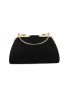 Metallic Rhinestone Decor Glitter Chain Ruched Bag