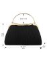 Metallic Rhinestone Decor Glitter Chain Ruched Bag