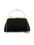 Metallic Rhinestone Decor Glitter Chain Ruched Bag