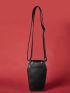 Mini Geometric Pattern Novelty Bag Black Adjustable Strap Crossbody Bag