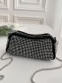 Studded Decor Chain Shoulder Tote Bag