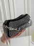 Studded Decor Chain Shoulder Tote Bag