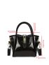 Twist Lock Satchel Bag With Inner Pouch, Clear Bag