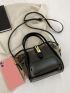 Twist Lock Satchel Bag With Inner Pouch, Clear Bag