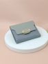Two Tone Stitch Detail Small Wallet