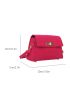 Neon Pink Crocodile Embossed Twist Lock Flap Square Bag