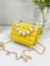 Mini Faux Pearl Decor Square Bag