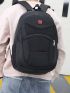 Men Letter Patch Laptop Backpack