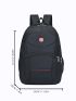 Men Letter Patch Laptop Backpack