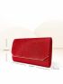Glitter Pleated Detail Flap Envelope Bag