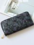 3D Flower Women Clutch Wallet Vintage PU Wallet Female Long Wallet Women Zipper Purse Strap Coin Purse Cell Phone Pocket