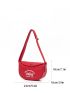Flap Crossbody Bag Letter Print Hobo Bag for Women