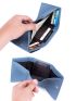 Genuine Leather Litchi Embossed Small Wallet