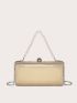 Rhinestone Decor Chain Box Bag