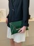 Crocodile Embossed Metal Decor Flap Envelope Bag
