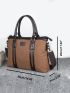 Men Patch Detail Briefcase
